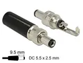 Produktbild: DeLock Steckverbinder DC 5,5 x 2,5 mm mit Länge 9,5 mm Hohlstecker (89914)