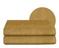 Produktbild: BEAUTEX Handtuch-Set Premium Frottier Sets Made in Europe, 100% Baumwolle 550g/m², Oeko-TEX Zertifiziert (Set: 2 Badetücher - 70x140 cm in Gold)