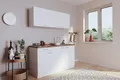 Produktbild: Küche Miniküche Singleküche Luis 150 cm Einbau Weiß ohne Kühlschrank Respekta
