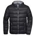 Produktbild: Men's Down Jacket Ultraleichte Daunenjacke mit Kapuze in sportlichem Style schwarz/grau, Gr. XXL