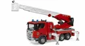 Produktbild: Scania Super 560R Feuerwehr mit Drehleiter, Wasserpumpe und Light + Sound-Modul