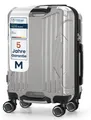 Produktbild: 4FLY Hartschalen-Handgepäckkoffer M 54×37×23 cm (36L) aus Polycarbonat – mit TSA-Schloss, 4 Spinner-Doppelrollen & Aluminium-Teleskopgriff