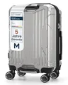 Produktbild: 4FLY Aluminium-Rahmen Hartschalen-Handgepäckkoffer Ultraleicht M – 56×38×23 cm (39L) - TSA-Schloss, USB-A/C Ladeanschluss, 4 Spinner-Rollen & Aluminium Teleskopgriff, Erfüllt Airline Vorgaben
