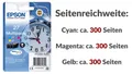 Produktbild: Original Epson 27 27 XL Tinte Patronen Uhr Serie Druckerpatrone Set WorkForce