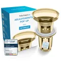 Produktbild: Universal Ablaufgarnitur mit Überlauf Gold - Pop Up Ventil für Waschbecken un...