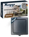 Produktbild: Kopp NAUTIC Universalschalter in Anthrazit - 1-fach Lichtschalter-Aufputz mit 10AX Schaltvermögen - Sicherer IP44 Feuchtraum-Schalter-Aufputz - Hochwertiger Aus-Wechselschalter 250V~