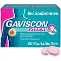 Produktbild: GAVISCON Dual 250mg/106,5mg/187,5mg Kautabletten 80 St