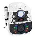 Produktbild: auna StarMaker 2.0 Karaoke-Anlage Karaokemaschine, Bluetooth-Funktion, CD-Player, für CD, CD+G, CD-RW, inkl. Mikrofon, 2 Mikrofon-Eingänge, LED-Show, A/V-Ausgang, weiß