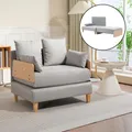 Produktbild: [en.casa] Schlafsofa Seinlus 1-Sitzer Sofa mit Schlaffunktion Schlafsessel Gästebett klappbar Schlafcouch mit Bettfunktion 81 x 88 x 68 cm Hellgrau