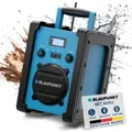 Produktbild: Blaupunkt Baustellenradio Li-Ionen Akku, Schutz nach IP45, 10 Watt RMS, Bluetooth - Blau