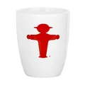 Produktbild: Ampelmann Wachmacher Tasse weiß mit Steher rot ca. 250 ml, Kaffeetasse Kaffeepott Tasse Cappuccino