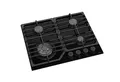 Produktbild: Gasline Einbau Gasherd, Glaskeramik, 4 flammig, Gaskochfeld, WOK-Brenner 3.8kW, GAG60GLWG Schwarz, Sabaf-Brenner, Erdgas/Propangas, Elektrische 1-Handzündung, Thermoelektrische Zündsicherung