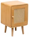 Produktbild: Nachttisch Rattan hell braun mit Wiener Geflecht Schranktür Boho Rustikal Lefroy