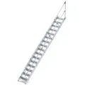 Produktbild: Günzburger Steigtechnik - Treppe 45° Stufenbreite 600 Mm 16 Stufen Aluminium Geriffelt - 600256