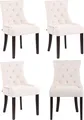 Produktbild: CLP 4er Set Esszimmerstuhl Aberdeen Samt Antikes Design mit Gestell aus Kautschukho,creme antik