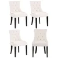 Produktbild: CLP 4er Set Esszimmerstuhl Aberdeen Samt creme/antik