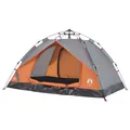 Produktbild: vidaXL Kuppel Campingzelt 2 Personen, Kuppelzelt mit Quick-Release-System, Wurfzelt mit Netzwände Überzelt, Zelt, Grau Orange 190T Polyester