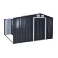 Produktbild: XXL Garten Metall Gerätehaus Geräteschuppen Gartenhaus mit Holzlager anthrazit