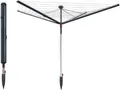 Produktbild: Vileda Sun-Rise Premium Wäschespinne -50 m Leinenlänge|Kompakte & stabile Wäschespinne für Garten & Terrasse|Patentiertes Spannsystem, wetterfest & platzsparend, Höhe 1,67–1,82 m | Comfort-Pack