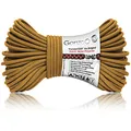 Produktbild: Ganzoo Paracord 550 Seil, Gold braun, 4mm, Typ 3, Nylon Polyester, Hybrid, Armband, Hunde-Leine, Hunde-Halsband knüpfen, ca. 250kg Bruchlast, Outdoor Rope, Camping Schnur, Allzweckseil, 30 Meter