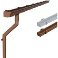 Produktbild: Dachrinnen Set Gartenhaus, Carport, Terrasse, Nw83 / 83mm Kastenrinne 1 Dachseite, Regenrinne Pvc Für Pultdach, Made In Germany - Braun, 5m - Inefa
