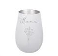Produktbild: Der Porzellan-Laden Windlicht Handgefertigtes Windlicht mit Gravur 'Home' und Blumenmuster - Dekorat