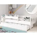 Produktbild: Kinderbett 80x160 | 80x180 | 90x200 cm mit Matratze, Schublade, Rausfallschutz & Lattenrost in weiß 180 x 80 Mädchen Jungen Bett - Weiß