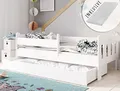 Produktbild: Kids Collective Kinderbett 80x180 | 80x160 | 90x200 cm mit Matratze, Schublade, Rausfallschutz & Lattenrost in weiß 80x180 cm Mädchen Jungen Bett | von 3. bis 12. Lebensjahr