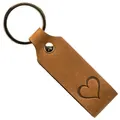 Produktbild: ANKERPUNKT Geschenke für Frauen & Männer Schlüsselanhänger Herz Leder I Geschenk für Freundin, Freund oder Partner Geburtstag & Weihnachten – Handgefertigt in Deutschland – Dunkelbraun