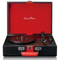 Produktbild: Lenco TT-110BKRD Plattenspieler (Riemenantrieb, Bluetooth, Retro-Design, Bluetooth, AUX-Streaming und Vinyl zu MP3-Formatierung) rot|schwarz