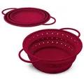 Produktbild: Coolinato Küchensieb Faltbares Sieb, Silikon, Platzsparendes Nudelsieb, Ø 20cm rot Ø 20 cm x 28 cm x 8.5 cm