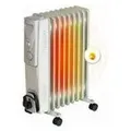 Produktbild: BROLLUX Ölheizung elektrisch 2000W OH-09 Ölradiator Elektroheizung 9 Lamellen mobiler Elektroheizkörper Heizgerät Thermostat grau - Grau