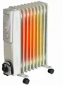 Produktbild: Brollux Ölheizung elektrisch 2000W OH-09 Ölradiator Elektroheizung 9 Lamellen mobiler Elektroheizkörper Heizgerät Thermostat grau