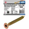 Produktbild: Holzschrauben | T-Profil (für Torx) T10 | 3,5 x 35 mm | 200 Stück
