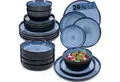 Produktbild: SÄNGER Tafelservice Aruba Geschirrset (24-tlg), 6 Personen, Steingut, blau mit schwarzem Rand, Handmade, Erweiterbar, VALUE COLLECTION