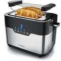 Produktbild: Arendo 2-Scheiben Toaster MORGEN Edelstahl, 920 W, mit extra breiten Schlitzen, Touchpanel mit LED-Anzeige