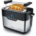 Produktbild: 2-Scheiben Toaster morgen Edelstahl, 920 w, mit extra breiten Schlitzen, Touchpanel mit LED-Anzeige, Schwarz/Silber - Arendo