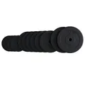 Produktbild: GYRONETICS® Hantelscheiben - 30 kg Set : 2x5. 2x10 oder 2x5, 6x2,5, 4x1,25 kg Gewichte, 25 mm Bohrung, Kunststoff - Gewichtsscheiben, Hantelscheiben-Set, Hantelset