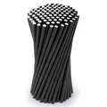 Produktbild: Vicloon 100 Stück schwarze Papier-Trinkhalme – biologisch abbaubare Trinkhalme aus umweltfreundlichem Papier für Geburtstage, Hochzeiten, Weihnachten, Babyduschen, Feiern und Partys