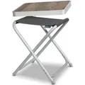 Produktbild: Campinghocker klappbar mit Tisch – Leichter Aluminium Klapphocker mit MDF-Tischplatte, Outdoor Angelhocker bis 100 kg belastbar