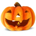 Produktbild: XXL Kürbis-Laterne als Halloween-Deko LED Windlicht in 27x23 cm - Großer Jack-O-Lantern Deko-Kürbis als gruselige Wohnzimmer-Deko - Teelicht-Halter als Herbst-Deko innen und Draußen im Garten
