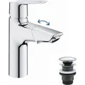 Produktbild: Grohe Start QuickFix Lavaboarmatur, herausziehbare Auslauf, Push-Open Ablauf, M-Size, Chrom (24205003)