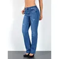 Produktbild: ESRA Straight-Jeans Stretch-Jeans Damen High Waist Jeans Straight Leg Hose Regular G3 Straight Fit Jeans Damen High Waist Gerade Schnitt Jeans bis Übergröße blau 36