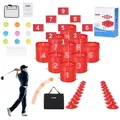 Produktbild: VEVOR Golfspiel für Garten, 9-Loch-Golfplatz, Übungsspiele für Golf im Eimer, Golf-Chipping-Spiel für Familie, Erwachsene & Kinder, tragbares Outdoor-Golfspiel für Rasen, Hof, Camping, Park, Strand