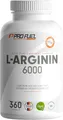 Produktbild: L-Arginin 360 Kapseln vegan - mit 6000 mg hochwertigem L-Arginin aus Fermentation (davon 6000 mg reines L-Arginin) je Tagesdosis - L-Arginin in Base-Form - laborgeprüft mit Zertifikat - vegan