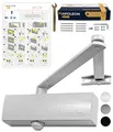 Produktbild: NAPOLEON N-1000 Robuster Automatischer Türschließer - Kommerziell & Residential - Türen von 20Kg bis 60Kg Größe 3 - Bohrschablone - Einfache und Schnelle Montage (Weiß)