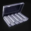 Produktbild: Münzkapseln 30mm Kunststoff 100 Stück Aufbewahrung Münzsammlung Box