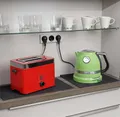 Produktbild: FireMat Feuerfeste Unterlage für Elektrogeräte wie Kaffeemaschinen, Mikrowelle, Wasskocher, Toaster Kochen auf Induktionsherd möglich.Black Edition (19x19cm)