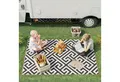 Produktbild: Outsunny Outdoorteppich Kunststoffteppich mit Doppelseitigem Design, rechteckig, Höhe: 0.3 mm, Schwarz+Weiß, 121 x 182 cm