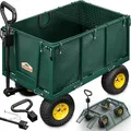 Produktbild: DeubaXXL DE Transportwagen 550 kg Grün 110x75x52cm mit 4 Luftreifen & Plane 101631